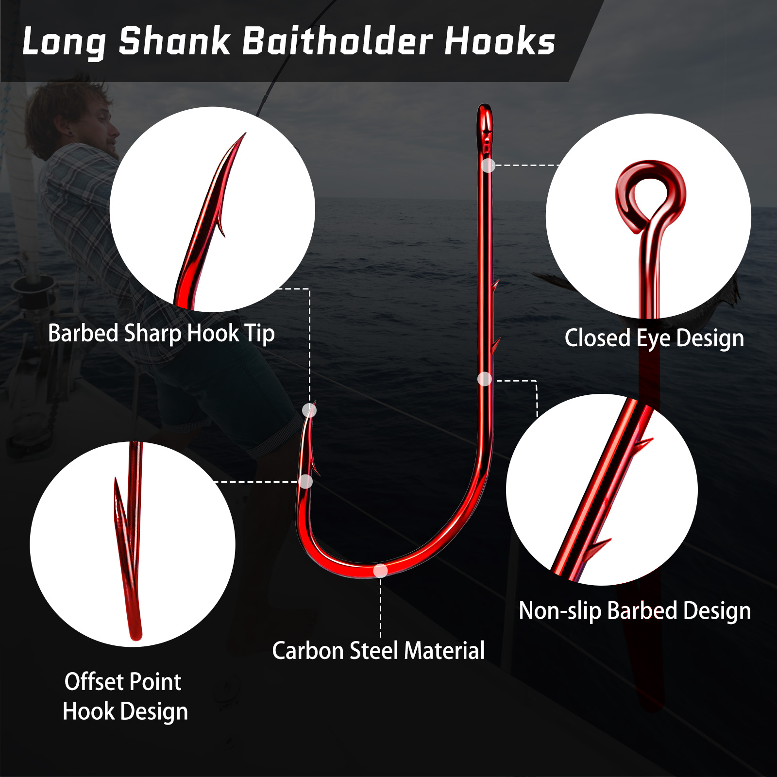 9KM Baitholder Fishing Hooks L - đánh giá và giá Fishing Hook Circle