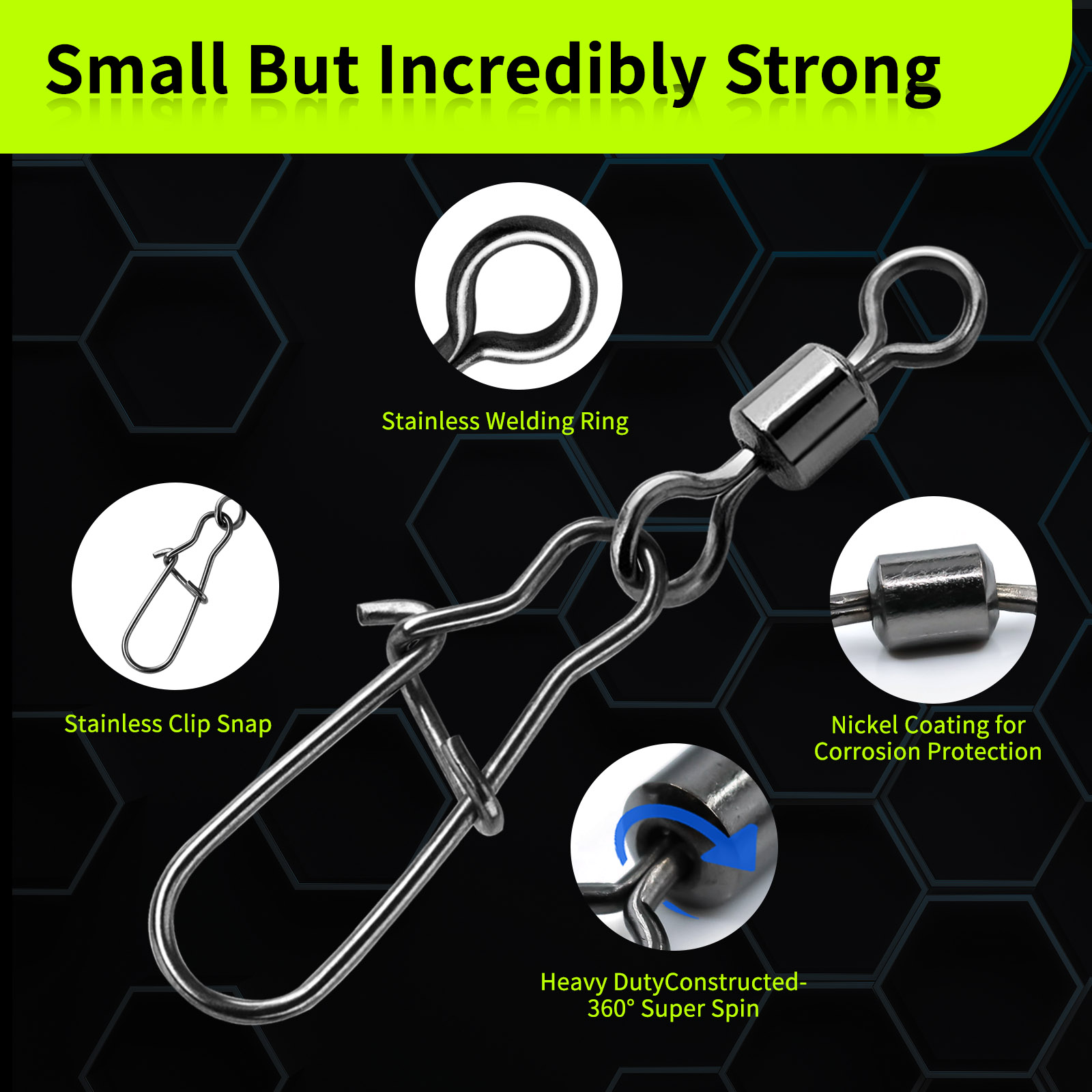 Duo-Lock Snap Swivels 50~200Pc - đánh giá và giá Fishing Hook Circle