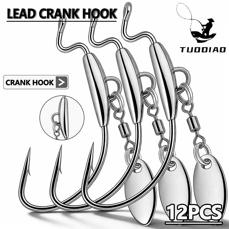 [TUODIAO]Crank Hook Jig Heads  - đánh giá và giá Fishing Hook Weedless