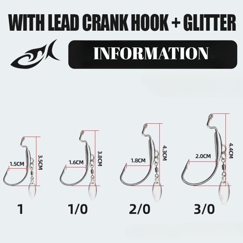 [TUODIAO]Crank Hook Jig Heads  - đánh giá và giá Fishing Hook Weedless