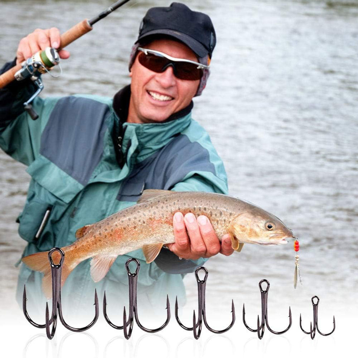 50/100pcs/box Fishing Treble H - đánh giá và giá Fishing Hook Circle