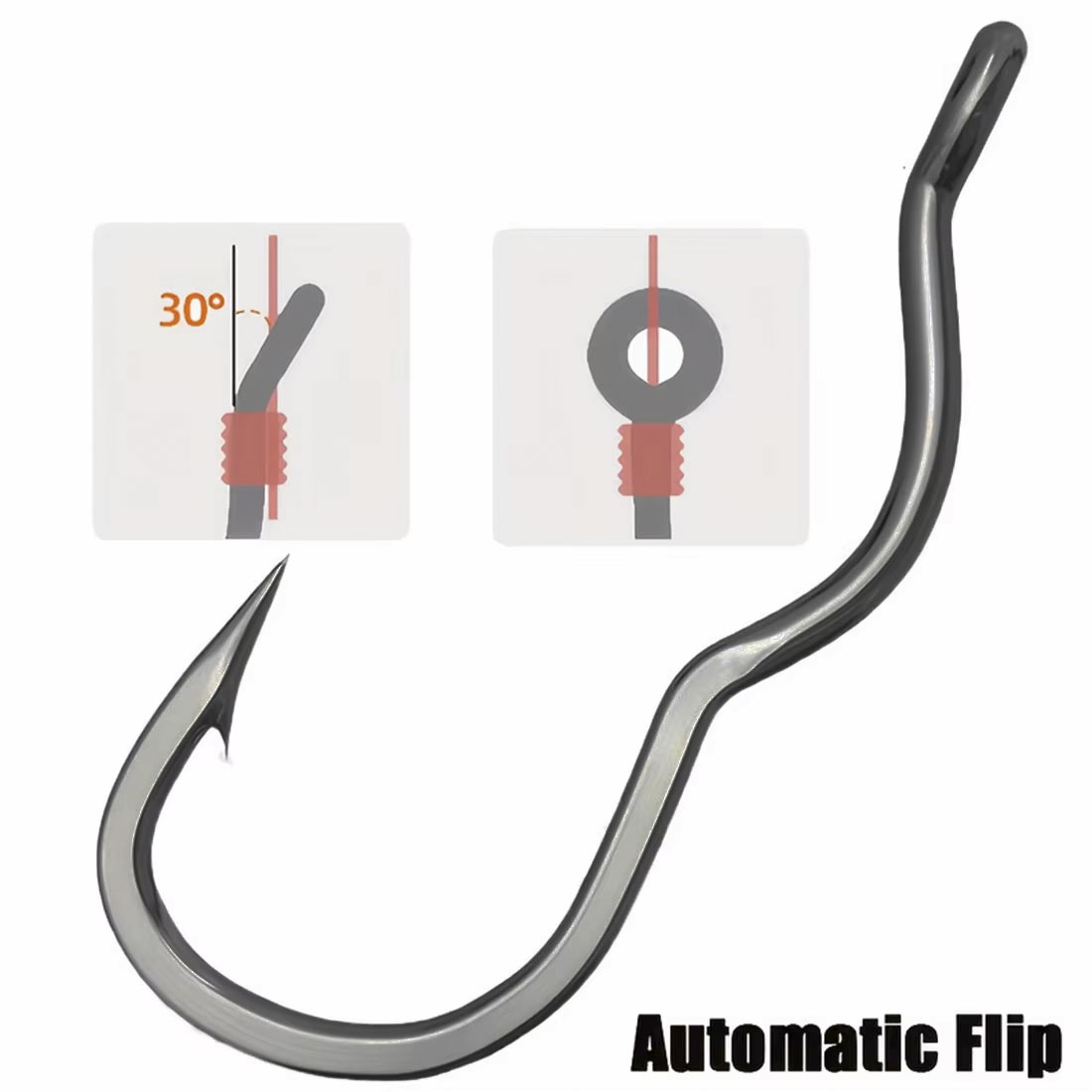 50 Pcs Durable Automatic Flip  - đánh giá và giá Fishing Hook Circle